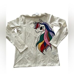 H&M Girls Long Sleeve Top Size 8-10Y, Unicorn, NWT